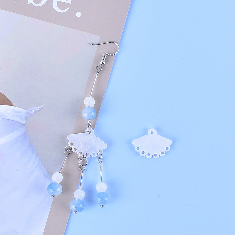 Wholesale DIY Jewelry Accessories Acetate Hollow Fan Token Hairpin Imitation Shell Earrings